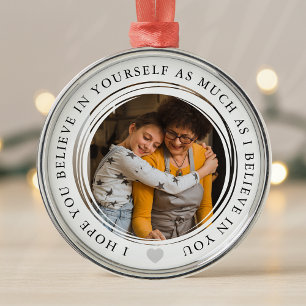 Believe in Yourself Heartfelt Photo Keepsake Child Metal Ornament