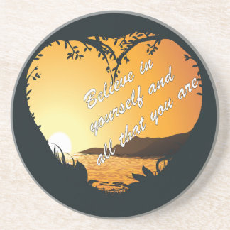Believe in Yourself – Inspirational Heart Coaster