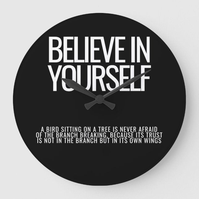 "Believe In Yourself" Inspirational Wall Clock (Front)