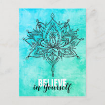 Believe In Yourself Lotus Mandala Turquoise