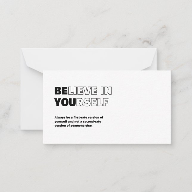 Believe in yourself  Motivational Notecard (Front)