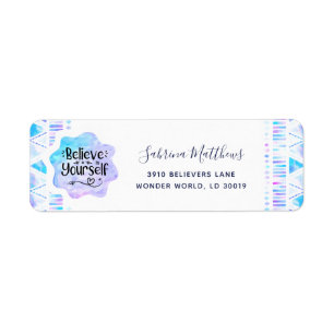 Believe in Yourself Return Address Label