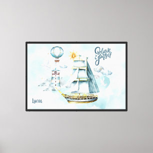 Believe in yourself Ship in the Ocean Customisable Canvas Print
