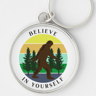 Believe in Yourself   Vintage Sunset Bigfoot   Key Ring