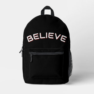‘Believe’ inspirational Quote Black Backpack