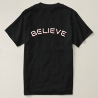 Believe Inspirational Quote Men’s Black Tee 