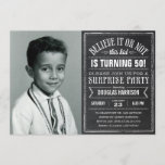 Believe it Old Photo Birthday Surprise Invitations<br><div class="desc">Believe it or not old photo surprise birthday party invitations with a unique chalkboard design.  Upload an old school photo,  or a childhood picture from a photo album.  Customise the wording for your party needs.</div>