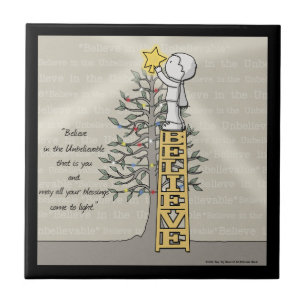 Believe Ladder -Christmas Tree Ceramic Tile