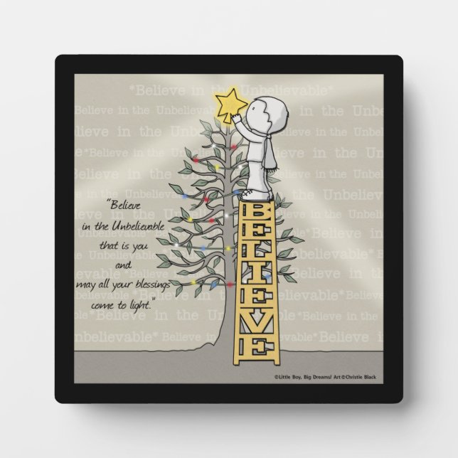 Believe Ladder -Christmas Tree Plaque (Front)