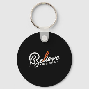 Believe- Leukaemia Cancer Awareness Supporter Ribb Key Ring