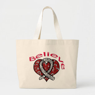 Believe Lung Cancer Large Tote Bag