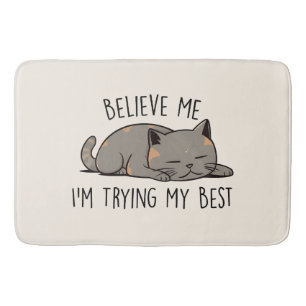 Believe Me, I’m Trying My Best – Sleeping Cat Bath Mat