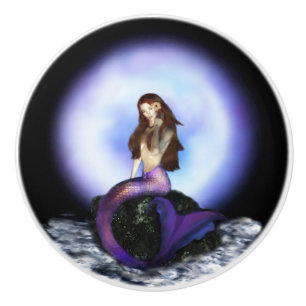 Believe Mermaid Ceramic Knob 