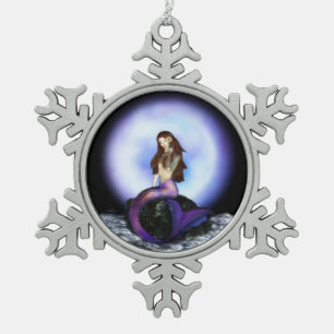 Believe Mermaid  Pewter Ornament