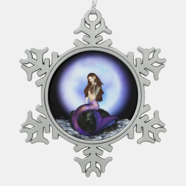 Believe Mermaid  Pewter Ornament (Front)