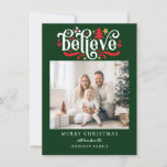 Believe-Merry Christmas!   Modern, simple photo  Holiday Card<br><div class="desc">Customer specific "Believe-Merry Christmas" photo holiday card. Modern & simple for paper and digital lovers in print and download.</div>