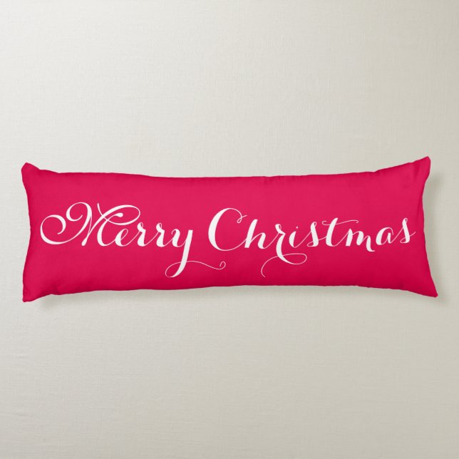 Believe Merry Christmas Red Body Pillow (Back)