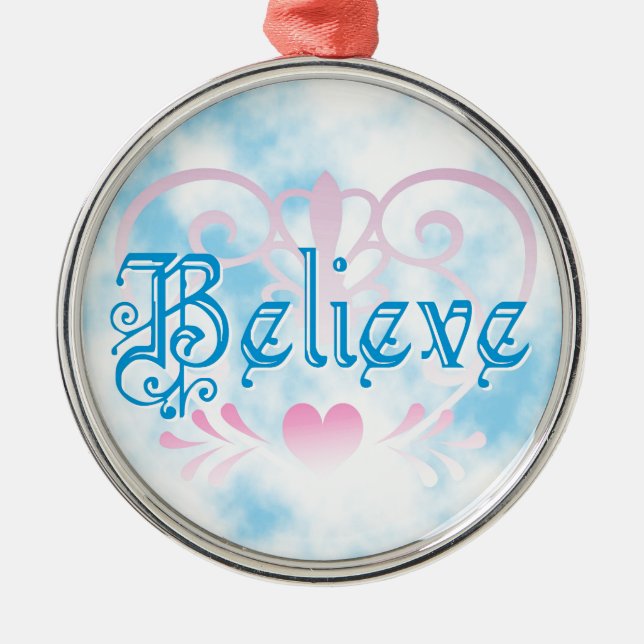 Believe Metal Tree Decoration (Front)