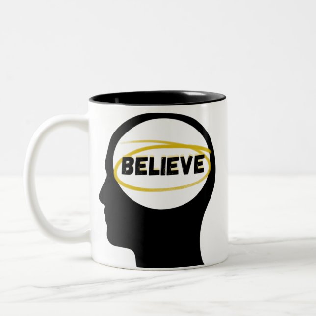 Believe Mindset Two-Tone Coffee Mug (Left)