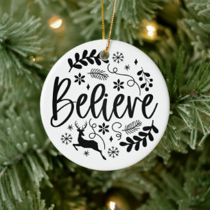Believe Modern Ceramic Ornament