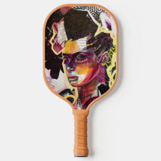 Believe Monogram Initial Red Florals  Pickleball Paddle