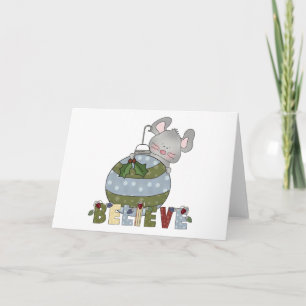 Believe Mouse Ornament T-shirts and Gifts Holiday Card