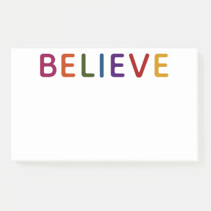 Believe Multicolored Post-it Notes