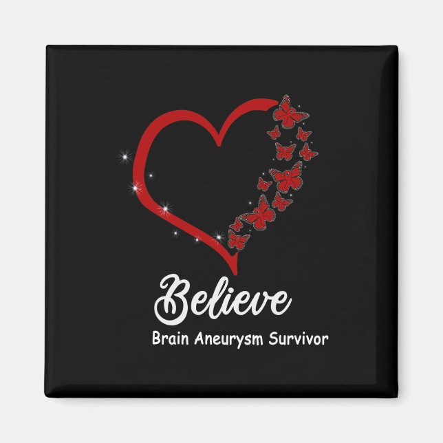 Believe Multiple Brain Aneurysm Awareness Magnet (Front)