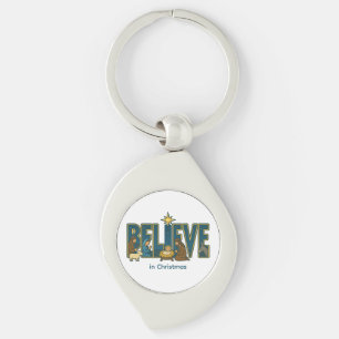 Believe nativity  key ring