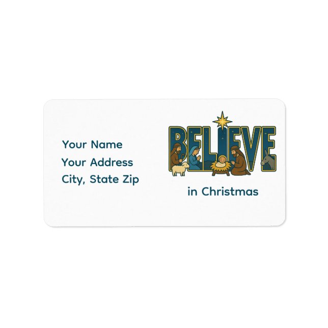 Believe nativity  label (Front)
