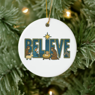 Believe nativity Ornament