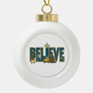 Believe nativity Ornament