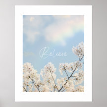 Believe nature flowers wall art