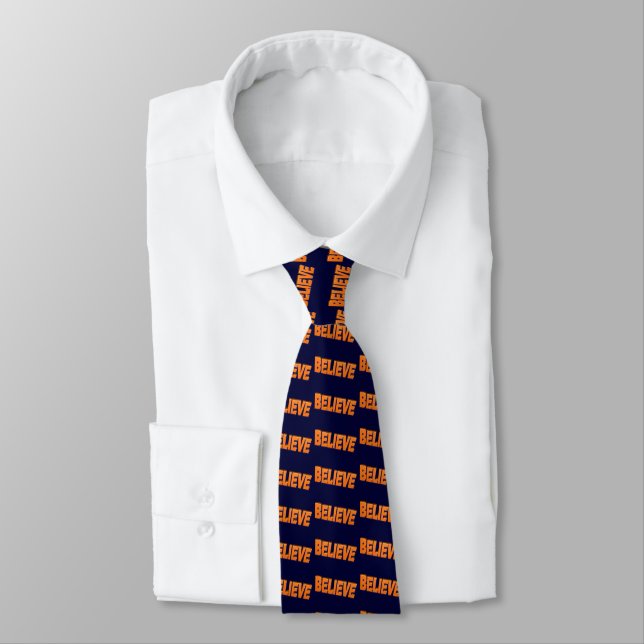 Believe (Navy and Orange) Tie (Tied)