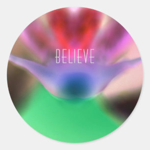 "Believe" Orchid Design Sticker