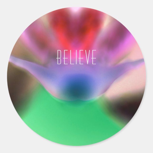 "Believe" Orchid Design Sticker (Front)