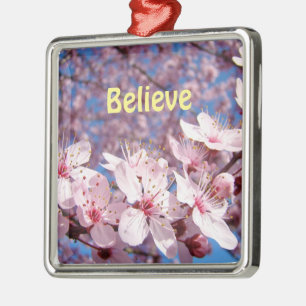 Believe ornaments Pink Blossoms Flowers Faith