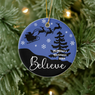 Believe Personalised Ceramic Ornament