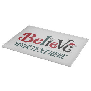 Believe Personalised Christmas Party Family  Cutting Board