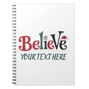 Believe Personalised Christmas Party Family  Notebook