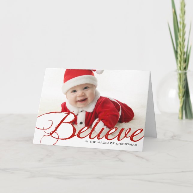 Believe - Photo Holiday Card (Front)