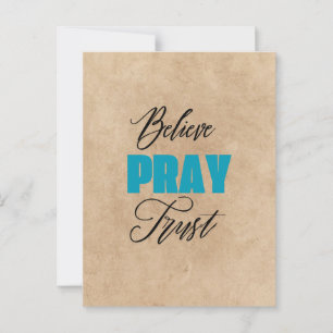 Believe, Pray and Trust, Christian  Postcard