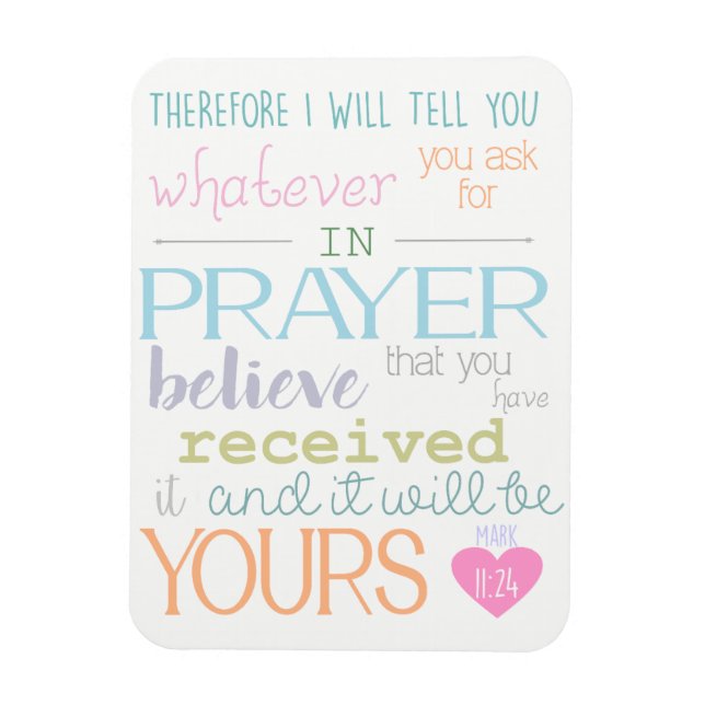 believe prayer christian magnet bible verse (Vertical)