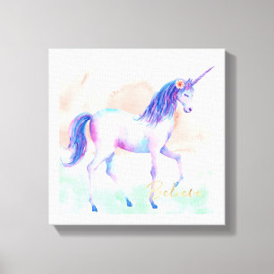 Believe Pretty Unicorn Canvas Print