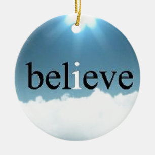 Believe Quote Ceramic Tree Decoration