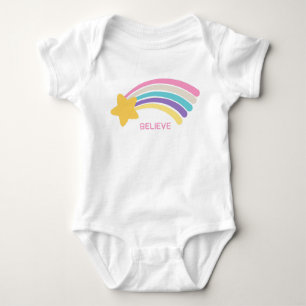 Believe rainbow  baby bodysuit