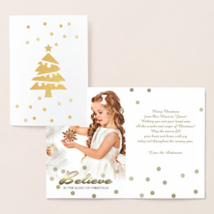 Believe. Real Foil Luxury Custom Photo Card