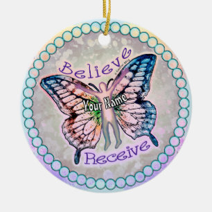 Believe Receive Ceramic Ornament