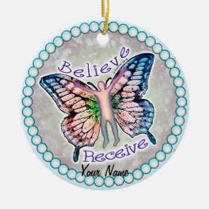 Believe Receive Ceramic Ornament