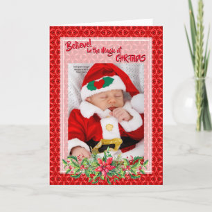 Believe! / Red Stars Christmas Photo Template